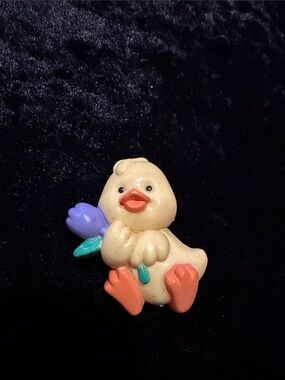 Vintage Cute Cream Duck Pen with Purple Flower - Pets Bird Decor